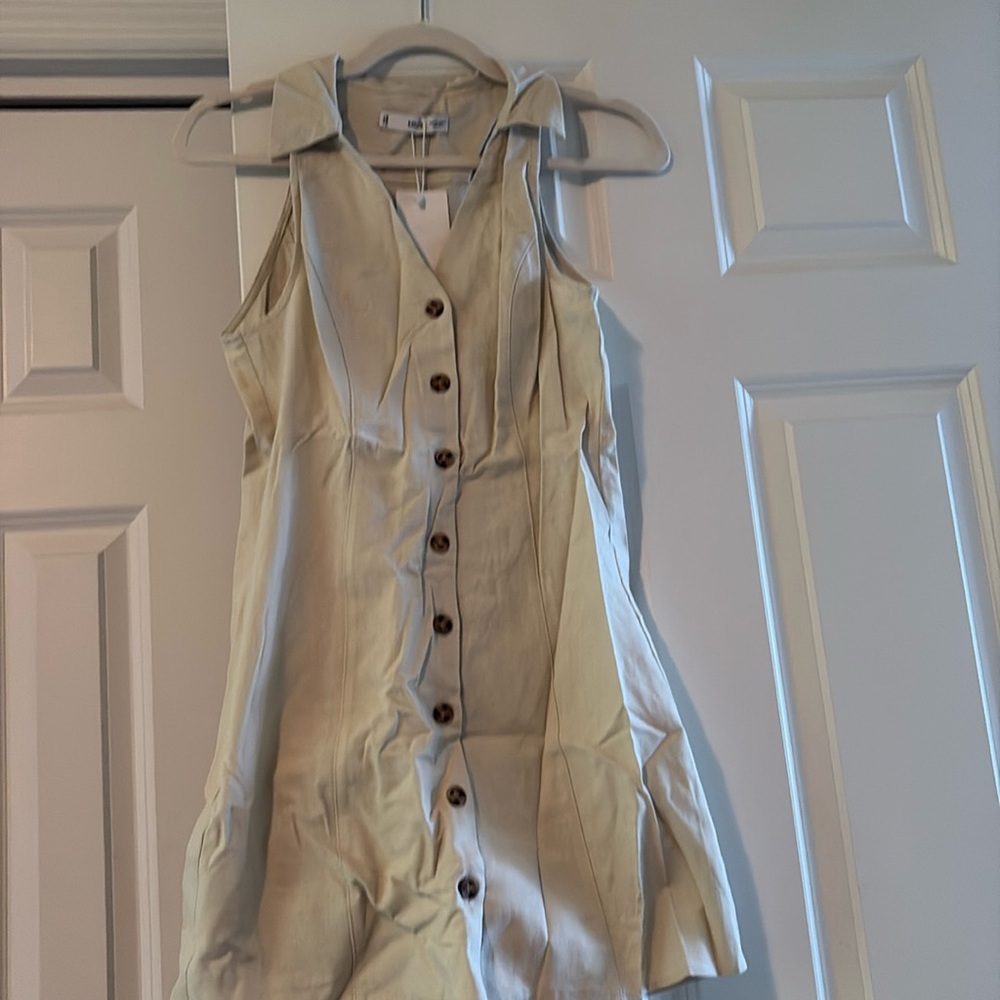 Mango linen button dress